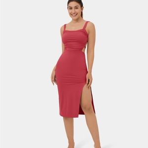 HALARA Backlesss Laceup Bodycon Dress with Slit